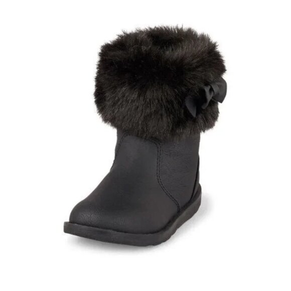 The Children's Place Girl's Boot Kids Black Glitter Chalet Boot Winter Boots - Picture 1 of 4
